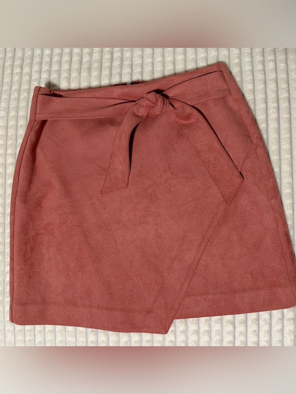 LOFT Suede-Look Wrap Mini Skirt in Rosewood